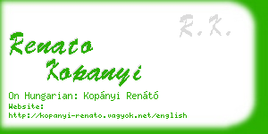 renato kopanyi business card